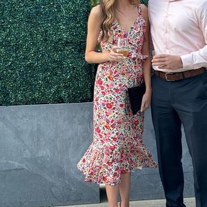 Wildflower Ruffle Cutout Midi Dress